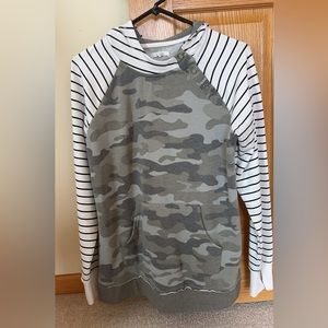 Maurice’s camo/ striped sweatshirt